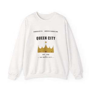 Queen City Crown Sweatshirt | Charlotte North Carolina Crewneck image 1