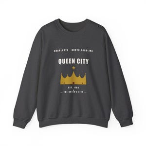 Queen City crown sweatshirt | Charlotte North Carolina crewneck image 3