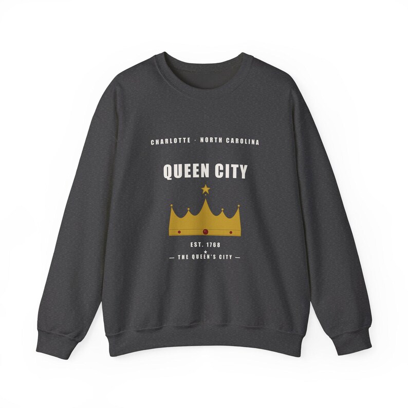 Queen City crown sweatshirt | Charlotte North Carolina crewneck image 3