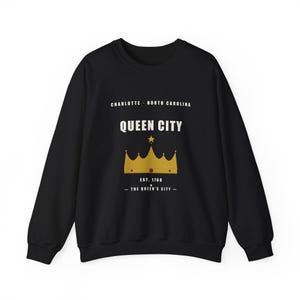 Queen City crown sweatshirt | Charlotte North Carolina crewneck image 1