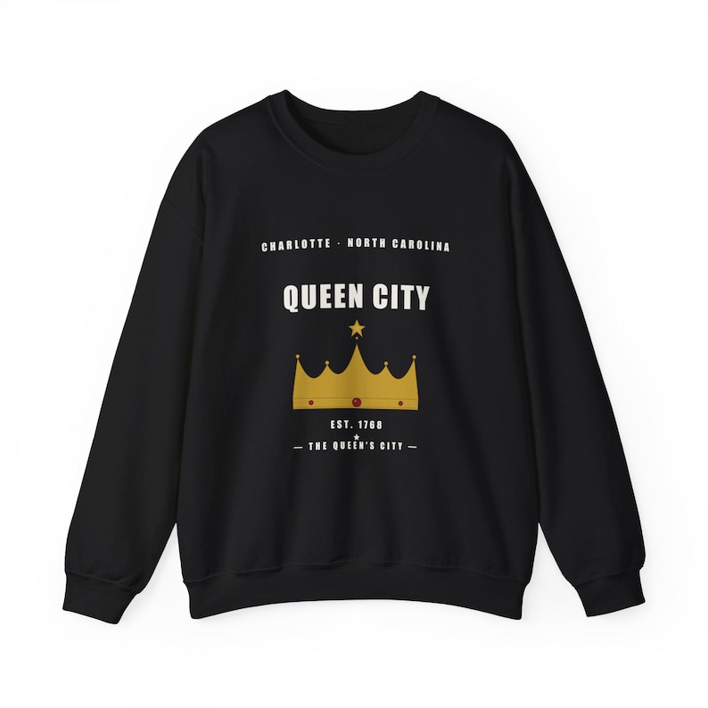 Queen City crown sweatshirt | Charlotte North Carolina crewneck image 1