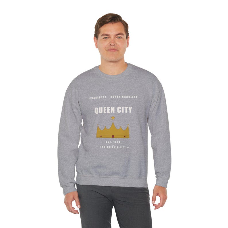 Queen City crown sweatshirt | Charlotte North Carolina crewneck image 5