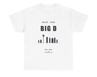 Dallas Big D Skyline T-Shirt | Minimal City Skyline Design