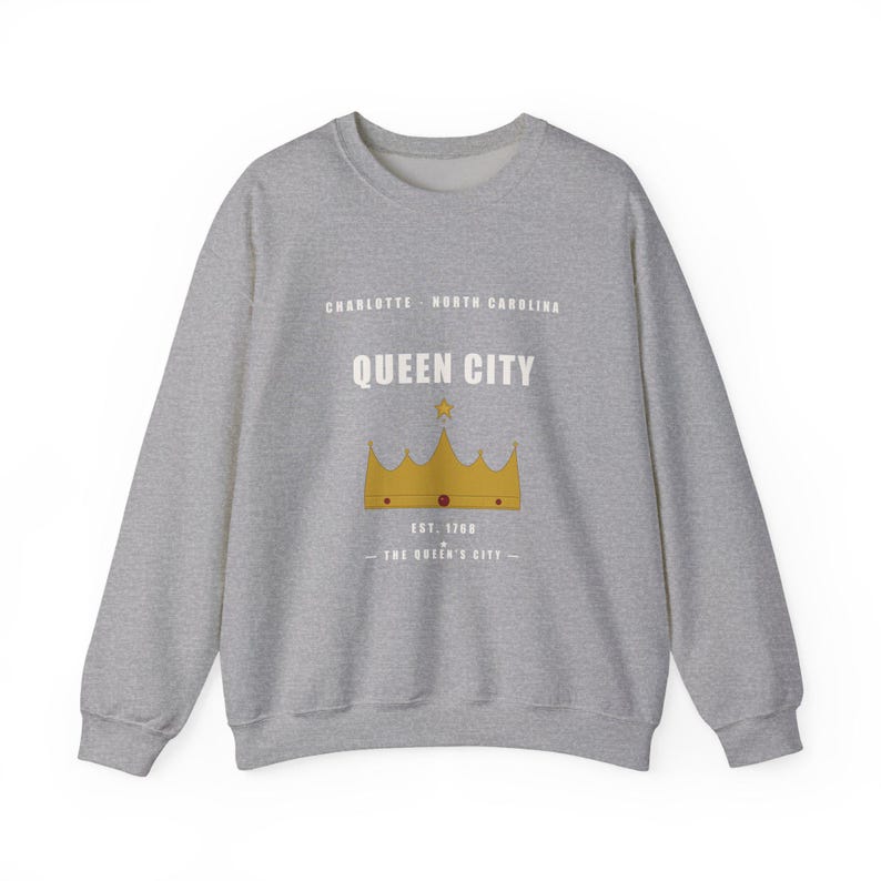 Queen City crown sweatshirt | Charlotte North Carolina crewneck image 2