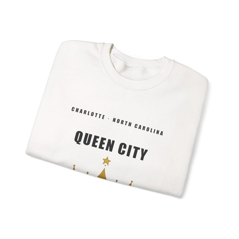 Queen City Crown Sweatshirt | Charlotte North Carolina Crewneck image 2