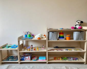 Holz Bücherregal, Montessori Holzregal, Kinderzimmer Möbel, Kinder Bücherregal, Minimalistisches Kinderzimmer,