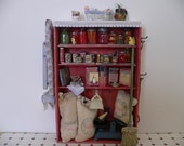 One Inch Scale dollhouse Miniature Shabby Chic Pantry Shelf with Ironing Board