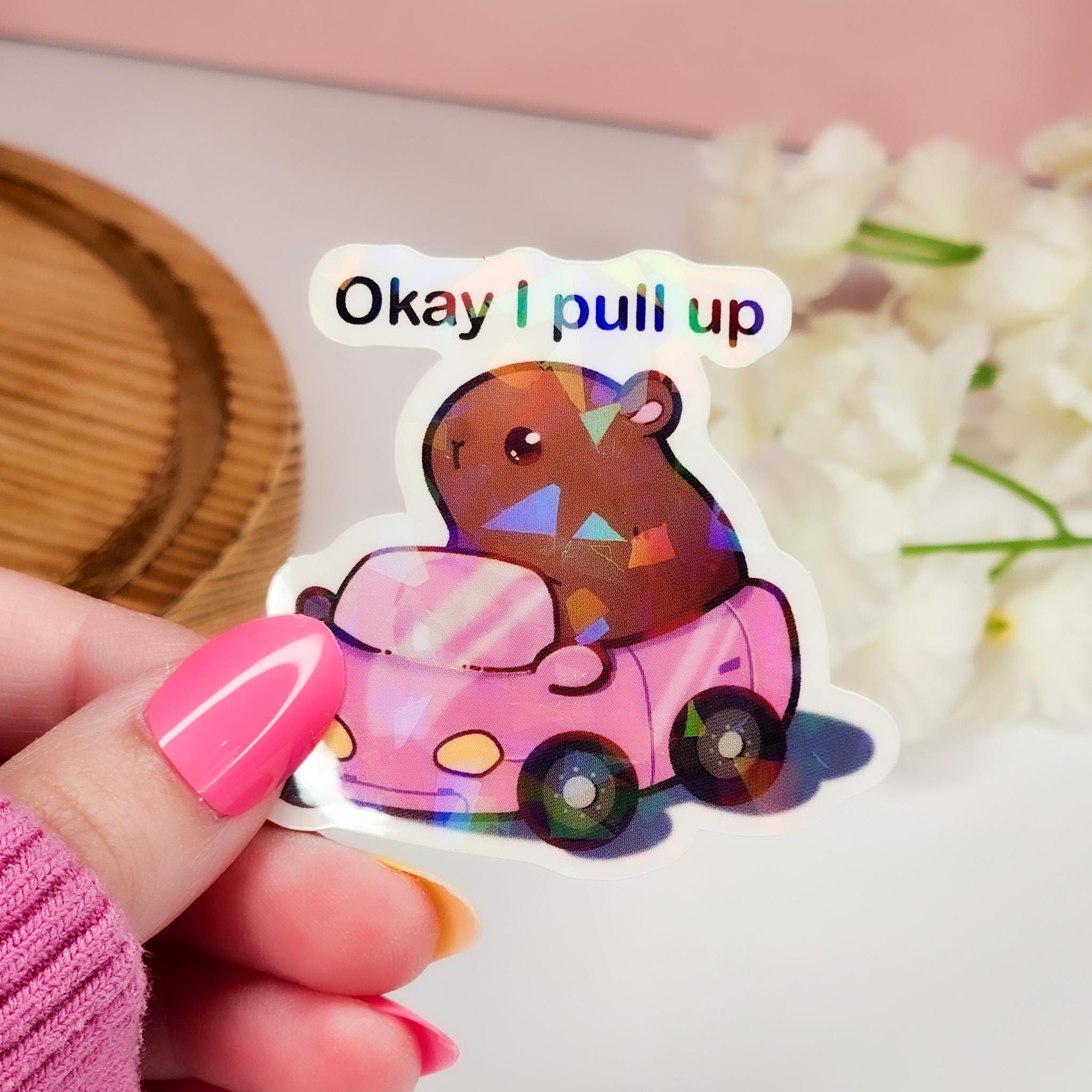 Holographic Cute Capybara Car Vinyl Sticker | Waterproof Sticker for ...