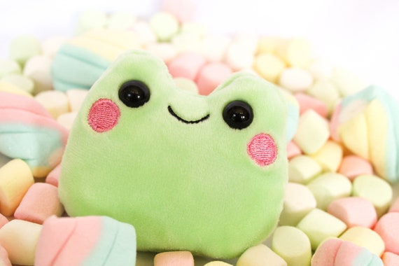 Happy Kawaii Plush Frog, Froggy Pocket Plushie With Adorable Face