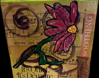 Flower Wisdom Collage Canvas Wall Art (5x5 inches)