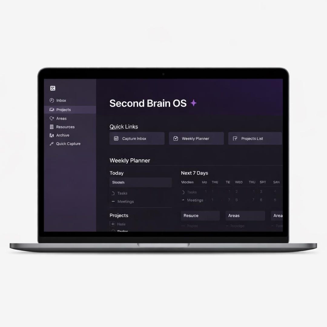 Second Brain Notion Template | Personal Knowledge Management System ...