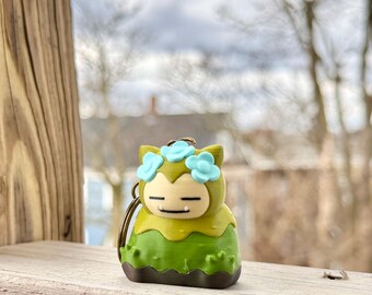 Mosslax Figurine Pokopia Inspired Keychain Collectible Decoration