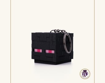 Minecraft inspiriert Enderman Clicker Schlüsselbund | Videospiel Sammlerstück | 3D Gedrucktes Fidget Spielzeug