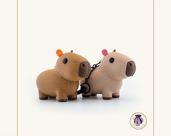 Handgefertigter Capybara Schlüsselanhänger | Chill Tier Figur Zubehör