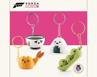 Llavero con la mascota de Forza Horizon 6 / Set de decoración coleccionable de juego de carreras con temática japonesa