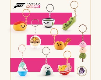 Forza Horizon 6-mascottesleutelhanger | Verzamelset voor racegamedecoratie met Japan-thema