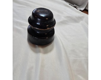 Vintage Thomas Dark Brown Porcelain Insulator Industrial Ceramic Collectible