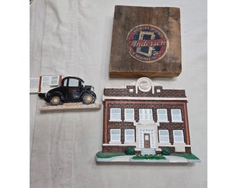 Vintage Andersen Windows Collectibles Set Lumber Co Plaque Buick Wood Block