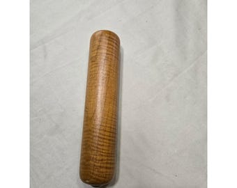 Vintage Tiger Maple Wooden Teleidoscope Handcrafted Kaleidoscope Glass Lens