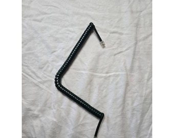 Dark Green Telephone Cord Coiled Cable RJ11 Connectors Black Tanglefree Office