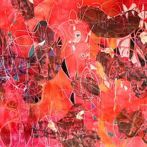large Original Abstract Expressionist Mixed Media Contemporary abstract painting- &quot;Lassoing the Sun&quot;