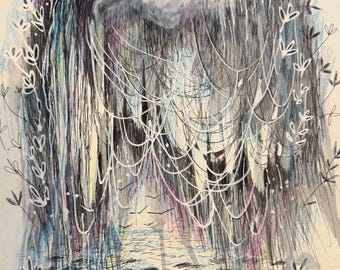 Original Drawing by Jennifer Gillia Cutshall “Levitating”