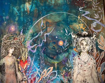 Original Mixed Media Abstract Painting- "Echo the Dreamers”