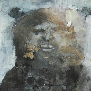 Espressione grezza originale arte contemporanea brut Mixed Media Pittura su carta-"I Was a Bear... Che cosa eri?"
