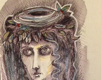 Drawing - "Empty Nest: The Empress is Adorned Series, but the emperor has no clothes #79"