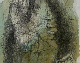 Limited Edition GICLEE PRINT of Mixed Media Drawing- "Rising Tide"