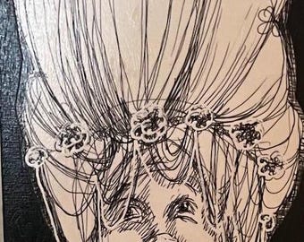 Looking Up: Sweet Unrest Series, Original Drawing, Figurative