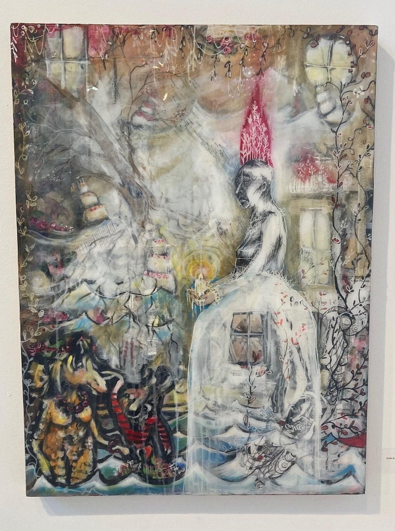 Original Abstract Goth Painting - 