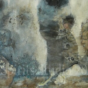 Espressione grezza originale, arte contemporanea brut, dipinto su carta con tecnica mista - "The Fool's Menagerie"