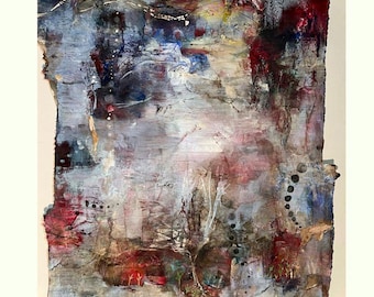 large Original Abstract Expressionist Mixed Media Contemporary abstract painting- "The Parts We Never See"