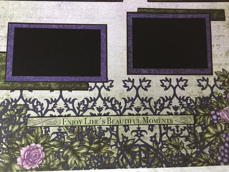 Wine Vinyard Themed 2 Page Layout 12 x 12 Scrapbook 2 Page 2 Page 12x12 Layout by Island Lilly Designs