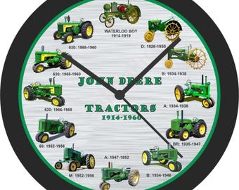 1914-1960 John Deere Traktoren Collage Wanduhr