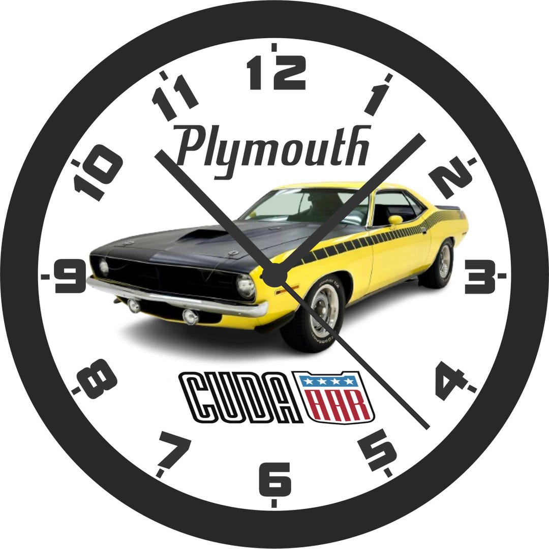 1970 Plymouth Cuda AAR Wall Clock - Etsy