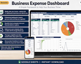 Small Business Buchhaltung Tabelle: Einnahmen & Ausgaben Vorlage für Google Sheets (Digitaler Download)