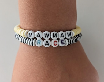 Personalized Heishi Name Bracelet: Custom Clay Bead Jewelry for Her