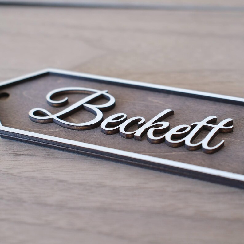 Custom Laser Cut Wooden Gift Tags | Double Layer Name Tags | Christmas ...