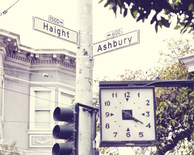 Pastel Home Decor California Street Sign San Francisco Photography Haight Ashbury Fine Art Photography Print Travel Photography