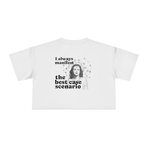 Manifest Destiny Typography Crop Tee | Vintage Celestial Star Portrait