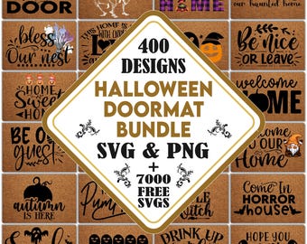 Halloween Doormat Svg Bundle | Halloween Door Mat Digital Download | Halloween Welcome Sign Svg | Trick or Treat Wipe your Feet |Welcome Boo