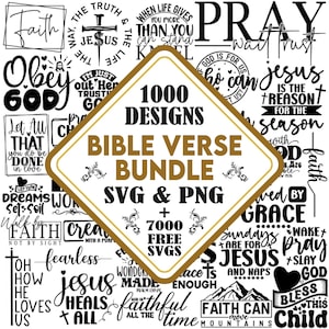 Bible Verse SVG Bundle | Christian, Religious, Scripture, Blessed, Jesus, God, Faith PNG