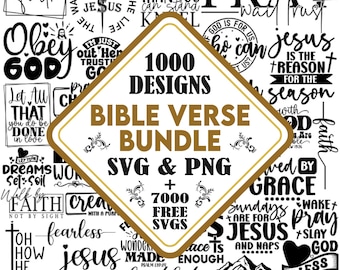 Bible Verse SVG Bundle | Christian, Religious, Scripture, Blessed, Jesus, God, Faith PNG