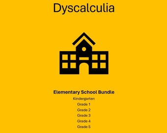 Dyscalculia Elementary School Workbooks – Dyscalculia-friendly Design | K2 - 5th Grade | 12 Books (6 color + 6 Black and white)