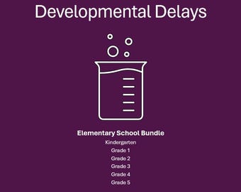 Developmental Delays Elementary School Workbooks – Developmental-friendly Design | K2 - 5th Grade | 12 Books (6 color + 6 Black and white)