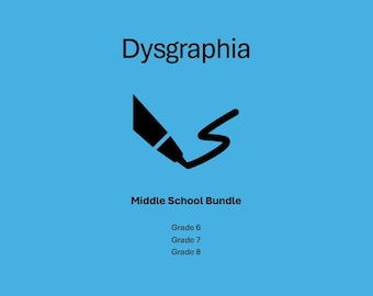 Dysgraphia Middle School Workbooks – Dysgraphia-friendly Design | 6 - 8th Grade | 6 Books (3 color + 3 Black and white)