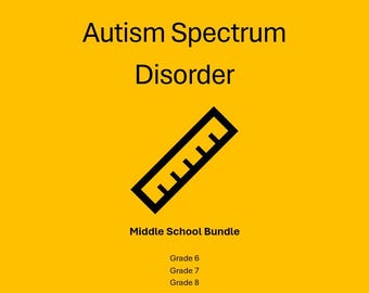 Autism Spectrum Disorder Middle School Workbooks – Autism Spectrum Disorder-friendly | 6 - 8th Grade | 6 Books (3 color + 3 Black and white)