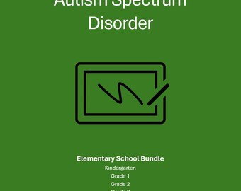ASD Elementary School Workbooks – Autism Spectrum Disorder-friendly Design | K2 - 5th Grade | 12 Books (6 color + 6 Black and white)